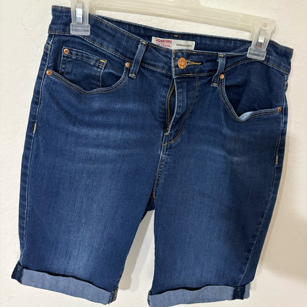 Signature by Levi Strauss Dark Blue Bermuda Shorts